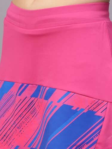 Image of Vector X Women Girl Sublimated A-line Stretchy High Waist Skirt /Pleated Skirt /Tennis Racket Skirt /Mini Flared Skater Skirt for Effortless Athletic Style (Pink)