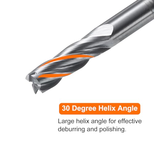 Image of HARFINGTON 5pcs Carbide Square Nose End Mill Bit 7 /64 inch Cut Dia 4 Flutes TiAlN Coated Milling Cutter for Hardened Steel Metal (7 /64 inch Shank 3 /8 inch Cut Length 1-1 /2 inch Long 30 Degree HRC53-55)