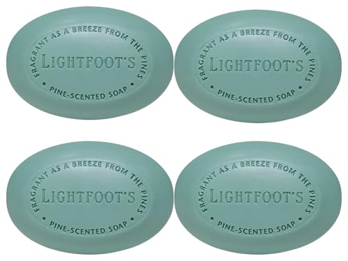 Perdy Good Lightfoots Pine Soap for Men (Set of 4 Bars) All Natural Pine Scented Mens Athletic Soap for Body or Hands