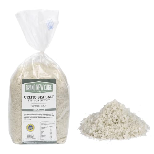 BrandNewCake® Sal Marina Celta Gruesa 1kg - Ligero y Natural - Ideal para Cocina y Salud