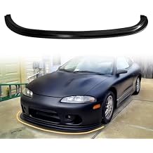 Front Bumper Lip Spoiler, Compatible with 1997-1999 Mitsubishi Eclipse, PU DS Style Add-on Front Splitter Air Dam Chin Protector, Unpainted Black