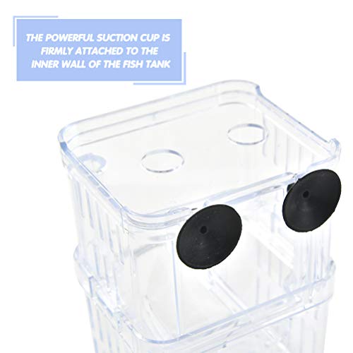 NA Aquarium Dubbellaags Fokdoos voor Vis, Viskwekerij Broederij Fokken Isolatiedoos, Acryl Drijvende Visbroederij om… - Afbeelding 4
