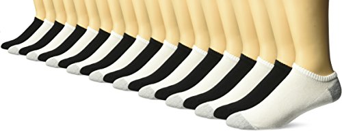 Gildan Men's Show Socks (10 Pair Pack), Black, White, Shoe Size: 6-12