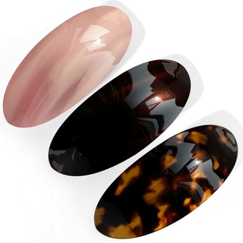 3PCS French Hair Barrettes for Women Large Acetate Ponytail Barrette Tortoise Shell Hair Barrettes Vintage No Slip Hair Accessories Gifts for Women Girls Thick Hair