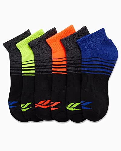 Reebok Meias básicas confortáveis acolchoadas (pacote com 6), Preto Multi, G