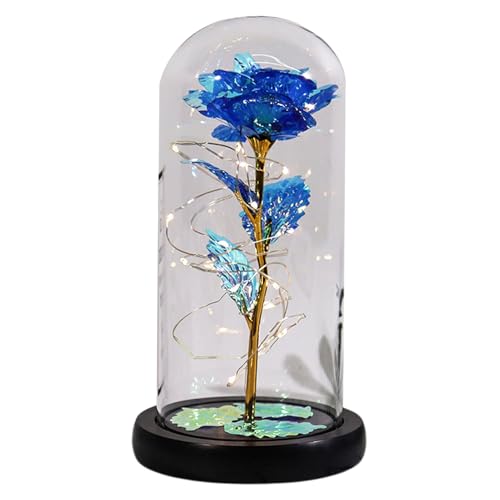 Rosa de eternidad en cristal, rosa de Navidad arcoíris, rosa artificial eterna, rosa artificial eterna, rosa artificial eterna, rosa de cristal creativa iluminada, rosa romántica de Navidad arcoíris