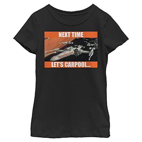 T-shirt Star Wars fille manches courtes imprimé geek noir taille XS en coton