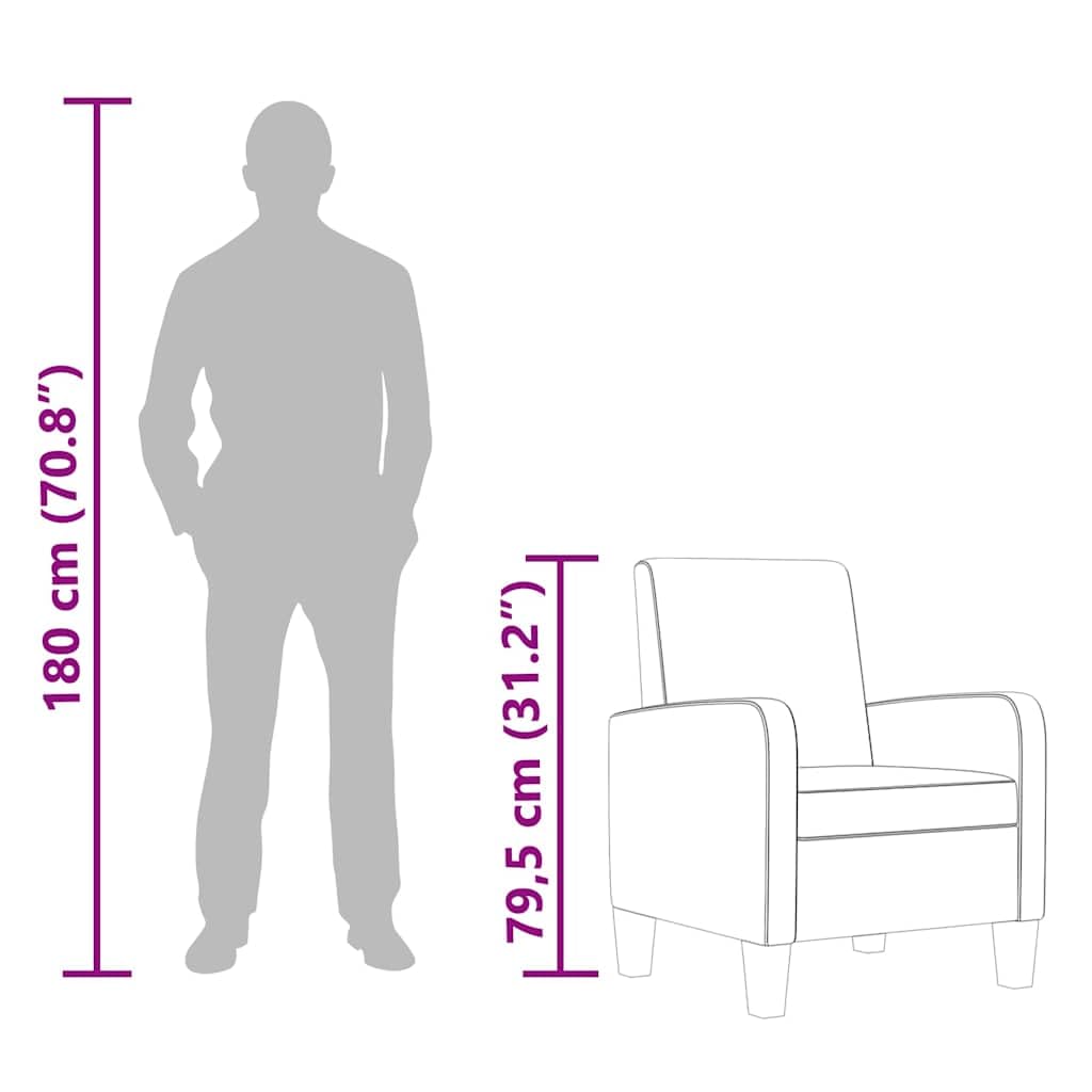 Sessel Braun Kunstleder, Ergonomischer Loungesessel mit Kiefernholz-Gestell, Moderner Polstersessel für Wohnzimmer, Lounge und Büro, Bequemer Cocktailsessel, 61 x 60 x 79,5 cm