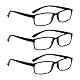 NRDIK PROFLEX LIGHTWEIGHT (3er-Pack) Flexibel Lesebrille – schlagfest, kratzfest, biegbar, rutschfest, Unisex (Männer + Frauen) (Schwarz; rechteckig; 4.0)