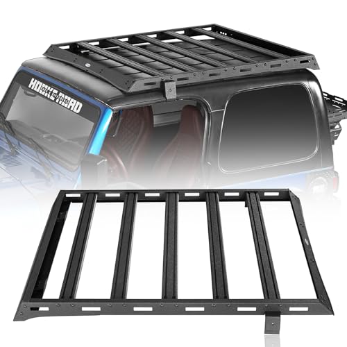 Hooke Road Wrangler TJ Aluminum Cross Bars Cargo Basket Roof Rack for Jeep Wrangler TJ 1997-2006 Hardtop (Excluding Unlimited)