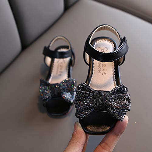 EnJoCho Baby Shoes,Toddler Infant Kids Baby Girls Princess Casual Leather Shoes Sweet Sandals for (Black-03#, 3.5-4Years)4