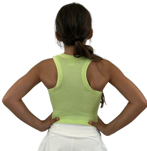 Girls Smocking Sleeveless Tank Top Round Neck Ribbed2