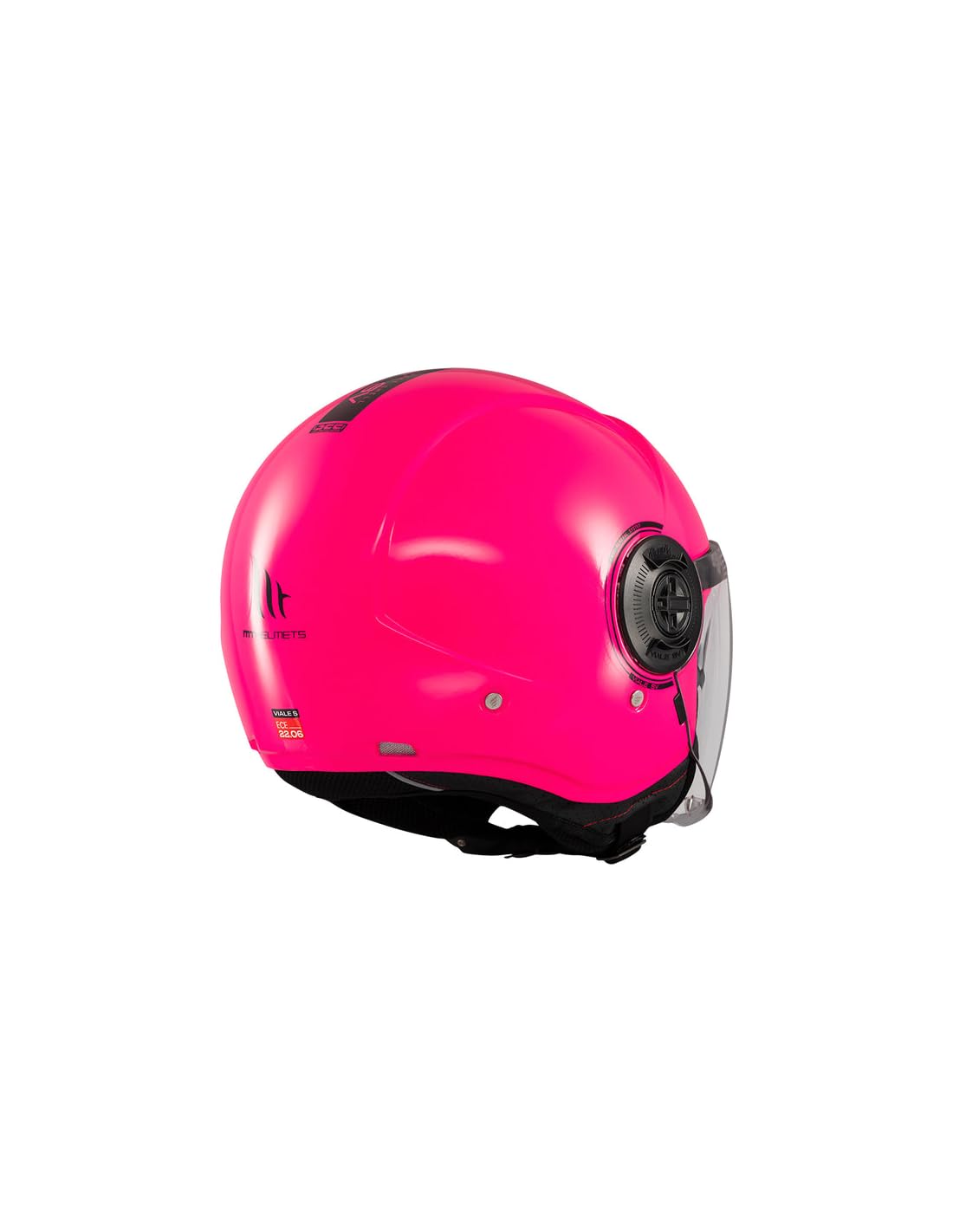 MT Helmets Viale SV S – Casco Moto Jet Urbano con Visor Solar Retráctil, Interior Lavable, Pantalla Larga y Calota HIRP | Homologado ECE 22.06 & Dot Rosa Fluor Talla L