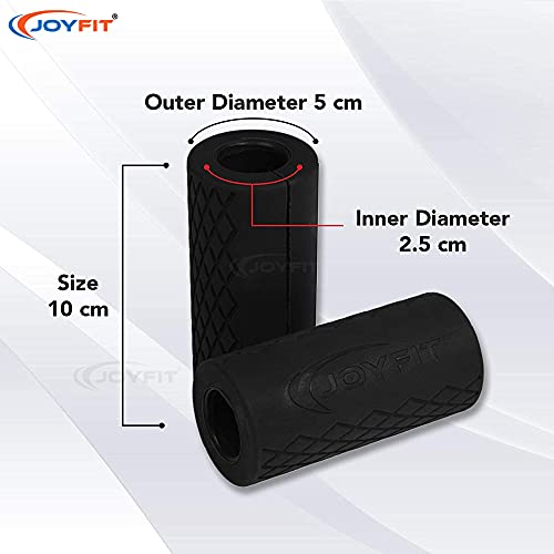 Joyfit Fat Grip for Weightlifting - Non-Slip Pads for Pull-up Bars and Dumbbells, Thick Foam Padded, Muscle Building, High Grip for Men and Women, in Pair (Black)