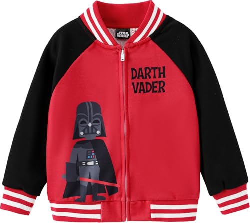 STAR WARS Boy Girl Varsity Jacket Zipper Lightweight Bomber Snap Button Front Cardigan Outerwear Fall Cloth Sweatshirt 2-13Y