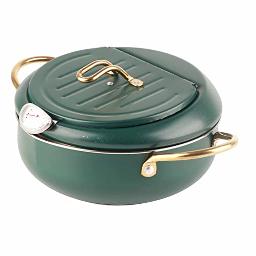 Deep Fryer Pot, Deep Frying Pot, Stainless Steel Deep Fryer Pot With Basket With Thermometer,Lid And Oil Drip Drainer Rack for Kitchen French Fries, Chicken Etc