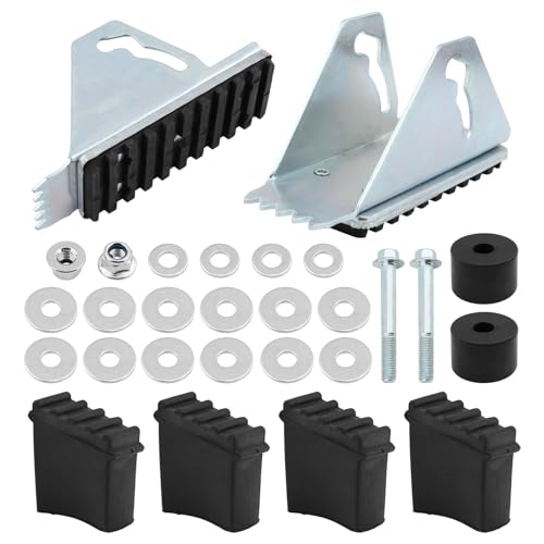 28pcs/set Shoe kit for Extension Ladders Support Accessories,Ladder Anti-Skid feet,Extension Ladder Parts,Replacement Feet for Aluminum Ladders(Silver Black)