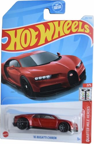 Hot Wheels '16 Bugatti Chiron escala 1:64 rojo miniatura 1