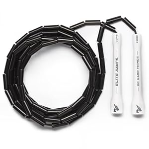 Elite Jumps Beaded Skipping Rope for Adults – Do Hard Things 1” Segmented Beaded Jump Rope with Unbreakable Handles – Adjustable, Durable & Tangle-Free for Crossovers, Cardio, Speed & Skill Training