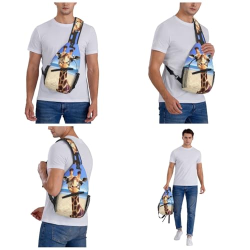 Cross Chest Bag Sling Backpack Beach Giraffe miniatura 6
