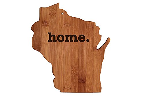 Wisconsin State Shaped Bamboo Wood Cutting Board Engraved home. Personalized For New Family Home Housewarming Wedding Moving Gift