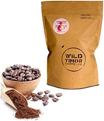 Australian Coffee - Wild Timor 'Grounded' Coffee 200g (7oz) Wild Organic Ground Coffee Beans, For French Press / Drip Brewing. Award Winning, Direct Trade, Single Origin Beans from East Timor.