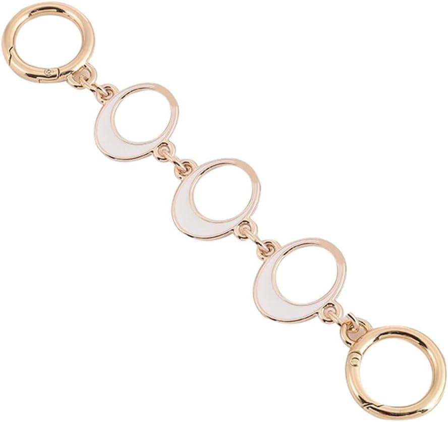 jiesinlov Bag Chain Adjustment Buckles Shorten Length of The Bag Straps for CF(Silver Black Leather)