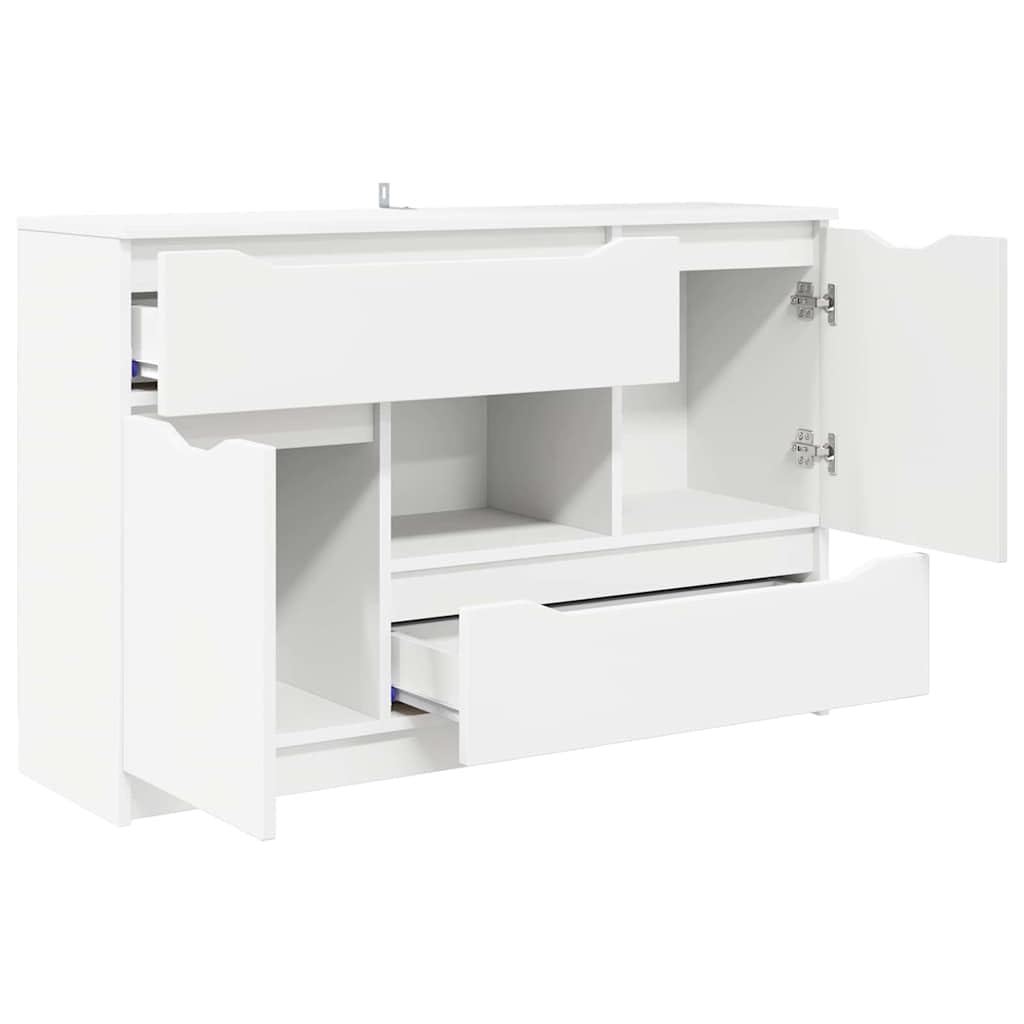 Credenza bianca, 65,5 x 30 x 100 cm, comò con cassetto e 2 ante