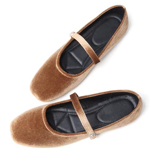 Dear Time Women's Square Toe Ballet Flats Elegant Comfortable Mary Jane Flats Dress Flats Shoes