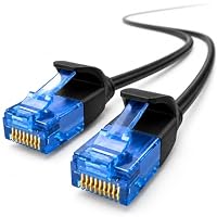 1aTTack.de 660264 Cat6 Cat.6 Kabel Cat Netzwerkkabel 0,5m - Patchkabel Slim Kabel (Kleiner Durchmesser - sehr flexibel) 1000 Mbit/s - 1 Stück - schwarz – Ansicht 1