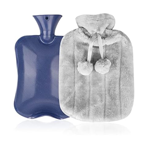 Hot Water Bottle with Premium Cozy Fluffy Cover Soft Premium Faux Fur Coverlarge 2l Capacity Best for Relief from Back, Neck, and Leg Muscle Pain and Cramps Cover
