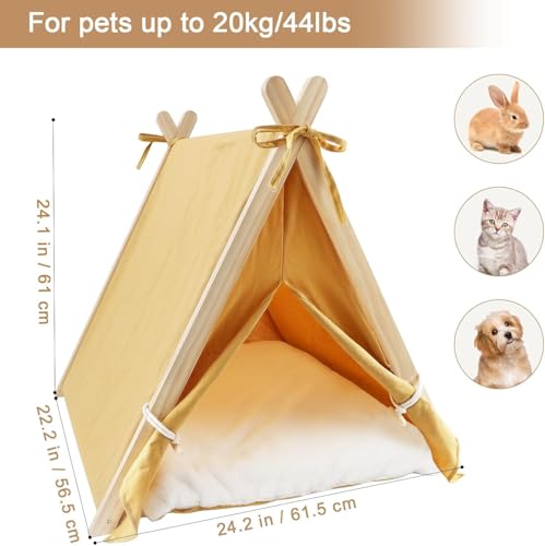 Joyfultails Tipi Zelt für Haustiere Hundezelt Katzenzelt, Haustierzelte Häuser mit Kissen Abnehmbar Haustier Hundebett Katzenbett