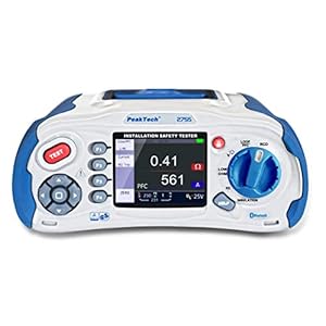 PeakTech P 2755 2755 – VDE-0100 installatietester met Bluetooth, USB & SD-kaart, multifunctioneel testapparaat conform…