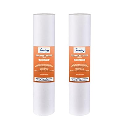iSpring FP15X2 10" x 2.5" Universal Multi-layer Sediment Water Filter Replacement Cartridges 5 Micron, 2 Pack, White