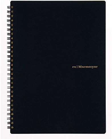 Maruman MNEMOSYNE Notebook 9.92 x 7.05 Inches (B5), 7mm ruled 30-line, 80 Sheets (N194A), Black