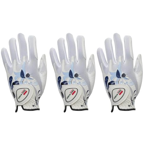 Guantes de golf para días calurosos accesorios transpirables pack de 3 color azul