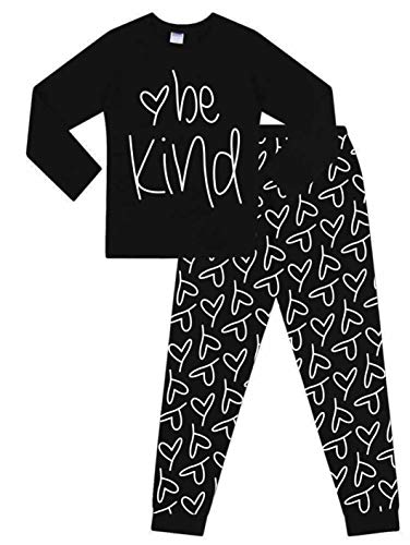Be Kind Love Langer Schlafanzug aus Baumwolle, Schwarz , 13-14 Jahre Cover