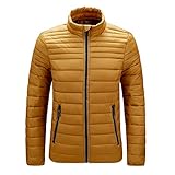 HGOOGY Mens Fall Winter Puffer Jackets Lightweight Packable Down Coats Full Zip Warm Bubble Feather...