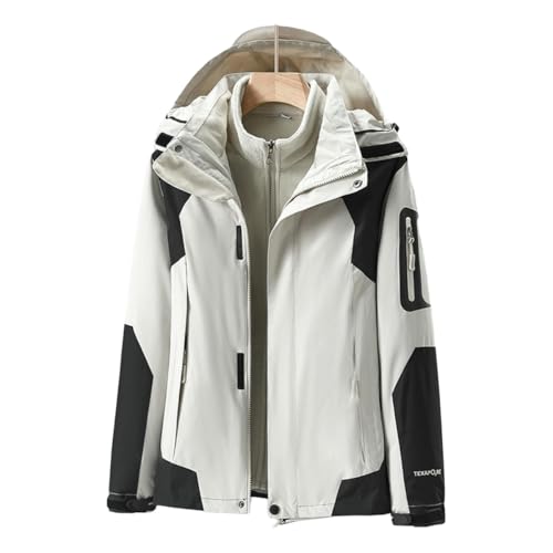 Chaqueta impermeable 3 en 1 cortavientos con forro extraíble mujer blanca SG 2