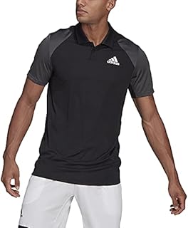 adidas Men's Club Tennis Polo Shirt, Black/Grey/White, Medium