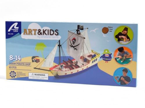 Artesanía Latina – Holzmodellschiff für Kinder +8 – Piratenschiff – Modell 30506N, Stück 59 – Modelle zu Bauen – Anfängerniveau