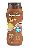 Coppertone SPF 15 Water Resistant UVA/UVB Protecion Tanning Sunscreen Lotion, 10 Ounce