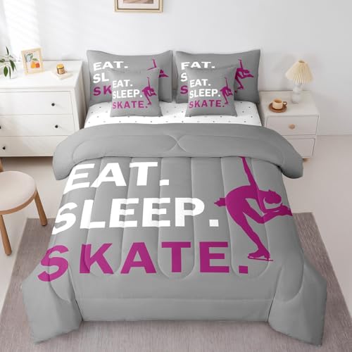 Image of Feelyou Skate Bedding Set Full Size 7 Piece for Kids Women Men
