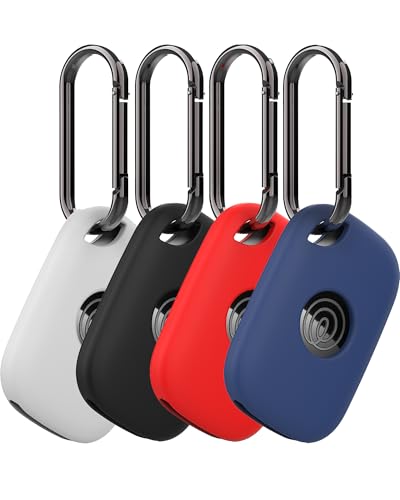 4pack Protective Case For Tile Life360 Pro 2024 Anti-Loss Tracker Silicone Keychain- Durable and Stylish Cover,Waterproof,Anti-fall,Shell Accessories tracker Case for Dogs Cats,Multi-colour-1