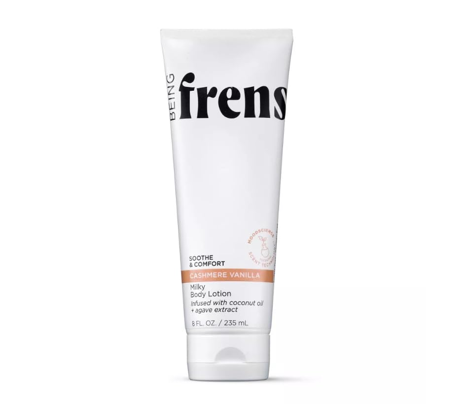 Being Frenshe Cashmere Vanilla Milky Body Lotion, Soothe and Comfort, Coconut Oil and Agave Extract, 8 fl oz