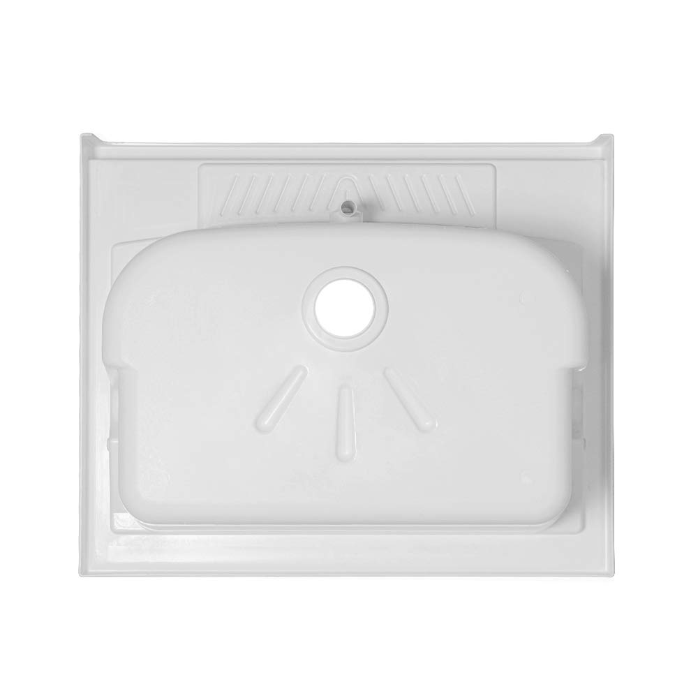 Lavatoio-Lavapanni in Resina, Bianco, 45x50-45x60-50x50-60x50-60x60, Ideale per Installazione su Mobile o Piano da appoggio (60x50)