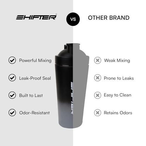 Image of Shifter Stainless Steel Gym Shaker Bottle 750ml | Protein Shaker with Mixer Ball | Leakproof Metal Blender Bottle| Gym, Fitness, Workout, Sports Water Bottle for Men & Women (GREY MULTICOLOR)