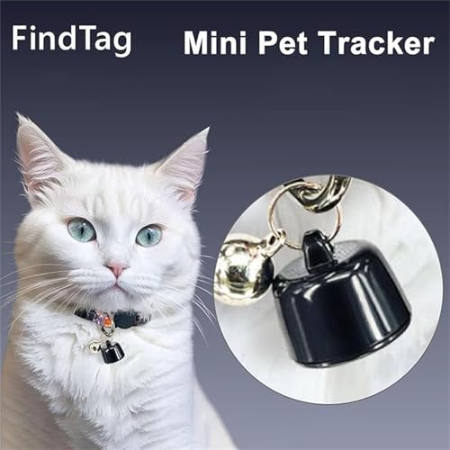 Mini Haustierortungsgerät für Hunde & Katzen, Kompatibel mit iOS & Android mit Reflektierend Halsband, Ortungsgerät Weltweite Standortverfolgung, IP67 Wasserdicht für Hauskatzen und Hunde (Black)