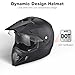AHR Full Face Motorcycle Helmet Matte Black Dual Sport Motorcycle Helmet with Sun Visor for Offroad Bike Motocross ATV, X-Large