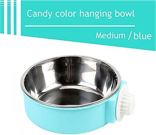Cage Dog Bowls,Crate Water Bowl,for Crates & Cage Feeder Stainless Steel Dog Cat Bowl,Puppy Food Water Bowl,400ml